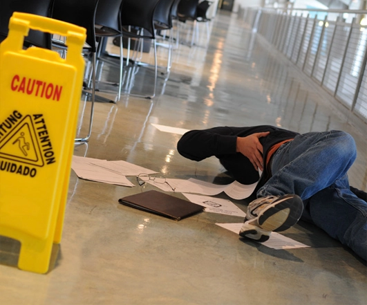 man injured from a slip and fall