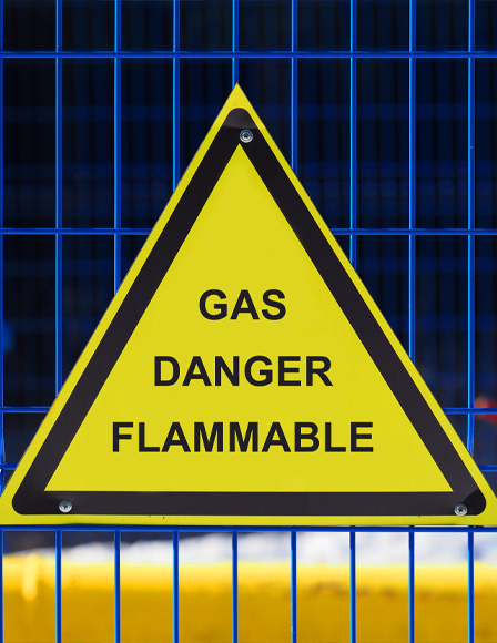 Gas Danger Flammable sign