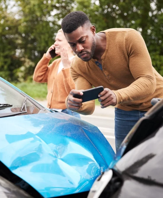 taking pictures after a car accident